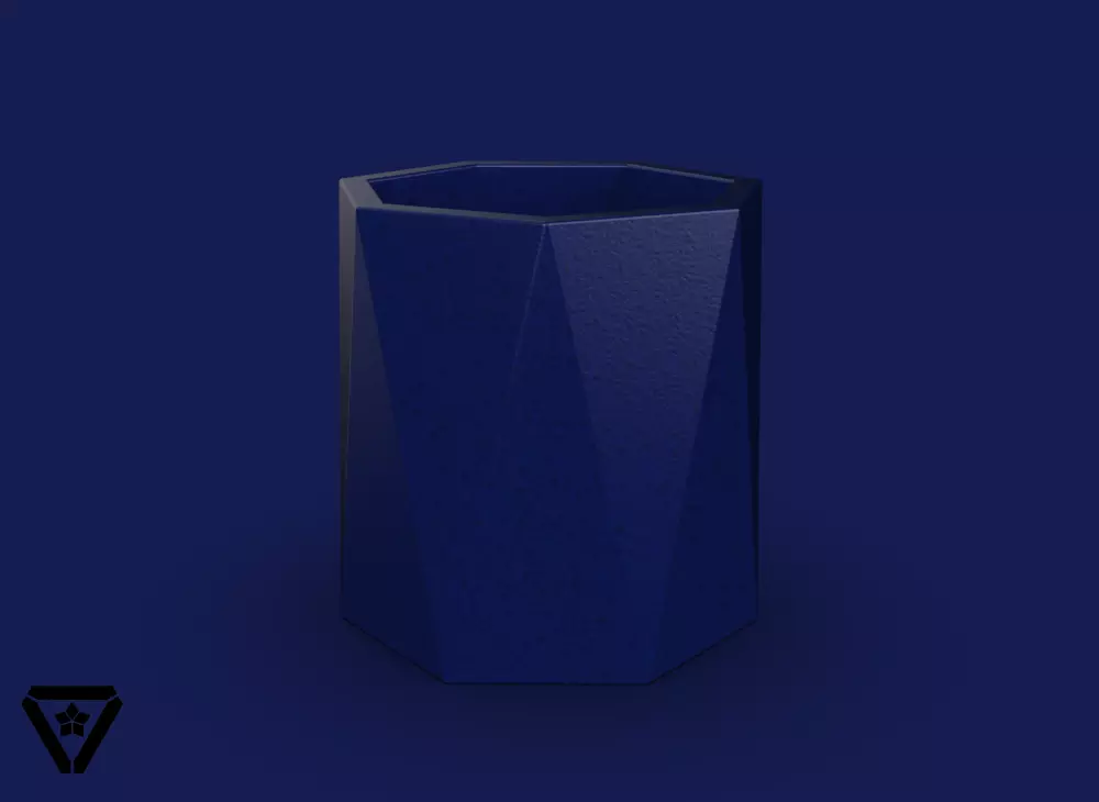 28 Facet 7 Sides Geometric Planter Pot  V1  Eyca 3D print model_0