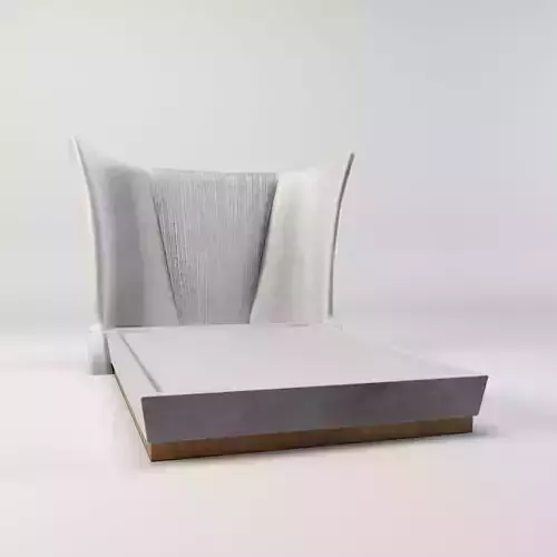 Bed - wingback bed - king bed - velvet bed - high headboard bed