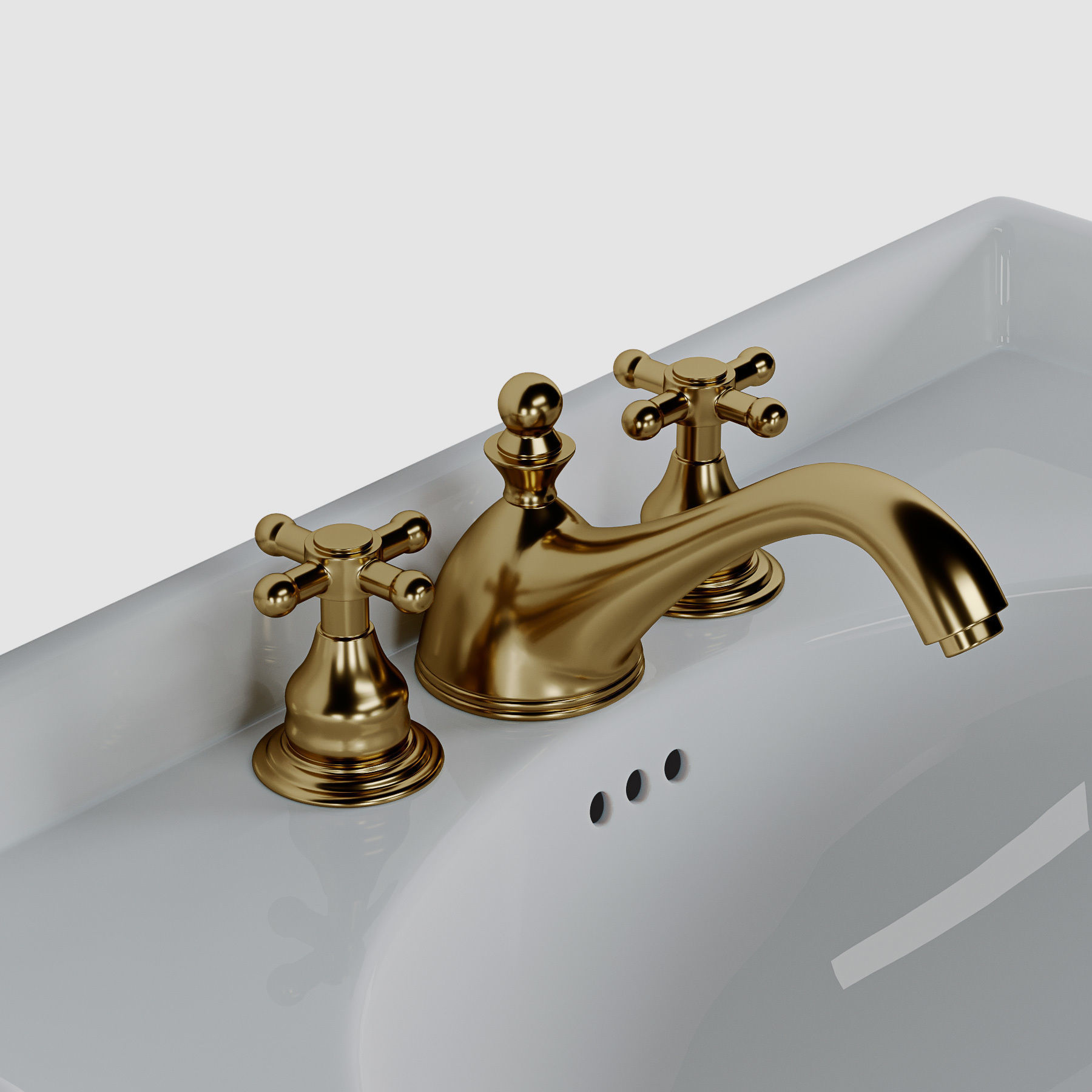 Cierra console sink with brass stand 3D model_3