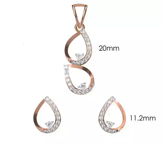 Women Pendant Earrings Set STL JCD Details