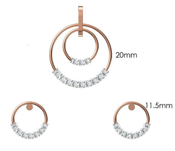 Women Pendant Earrings Set STL JCD Details 3D print model
