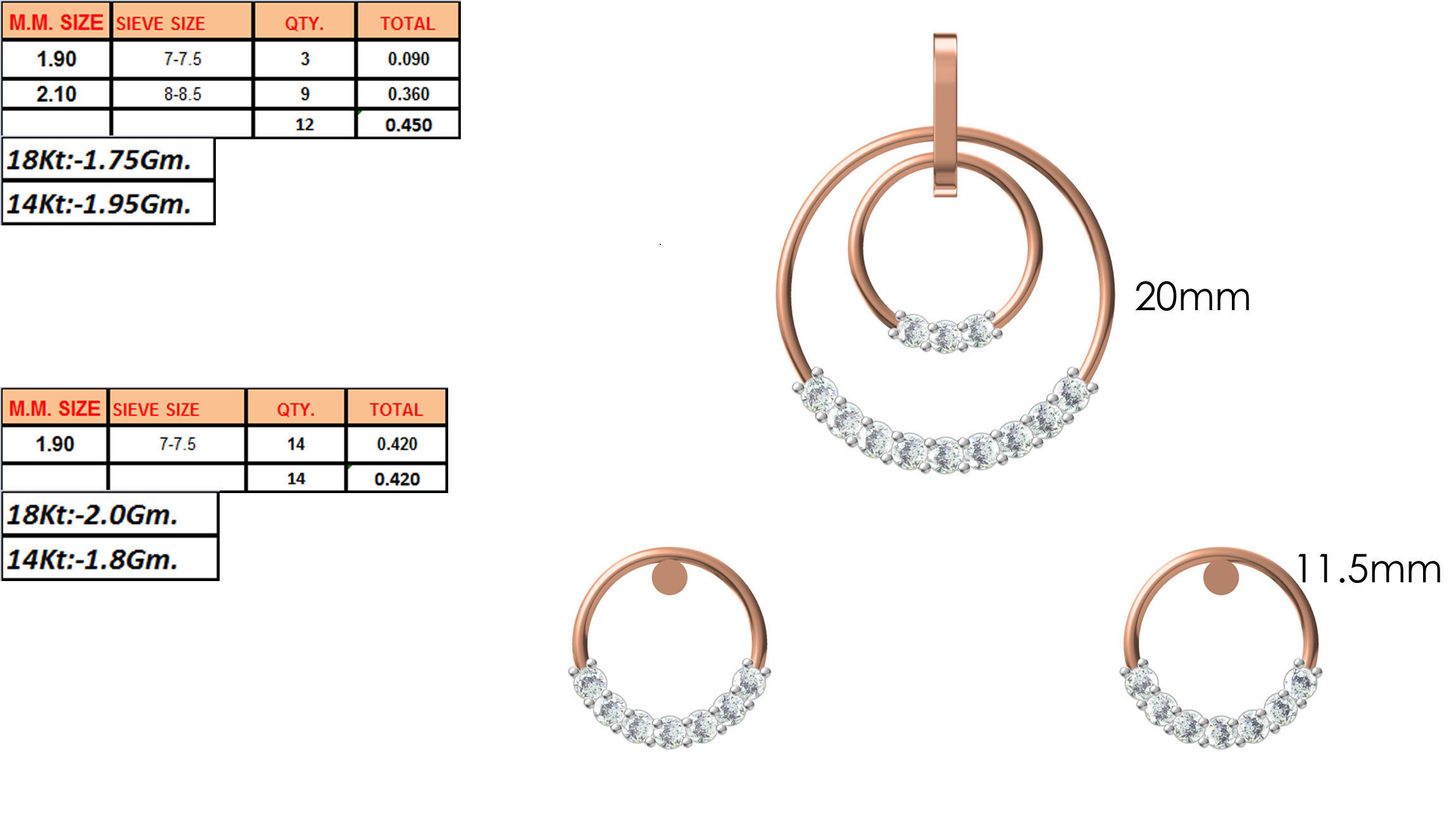 Women Pendant Earrings Set STL JCD Details 3D print model_1