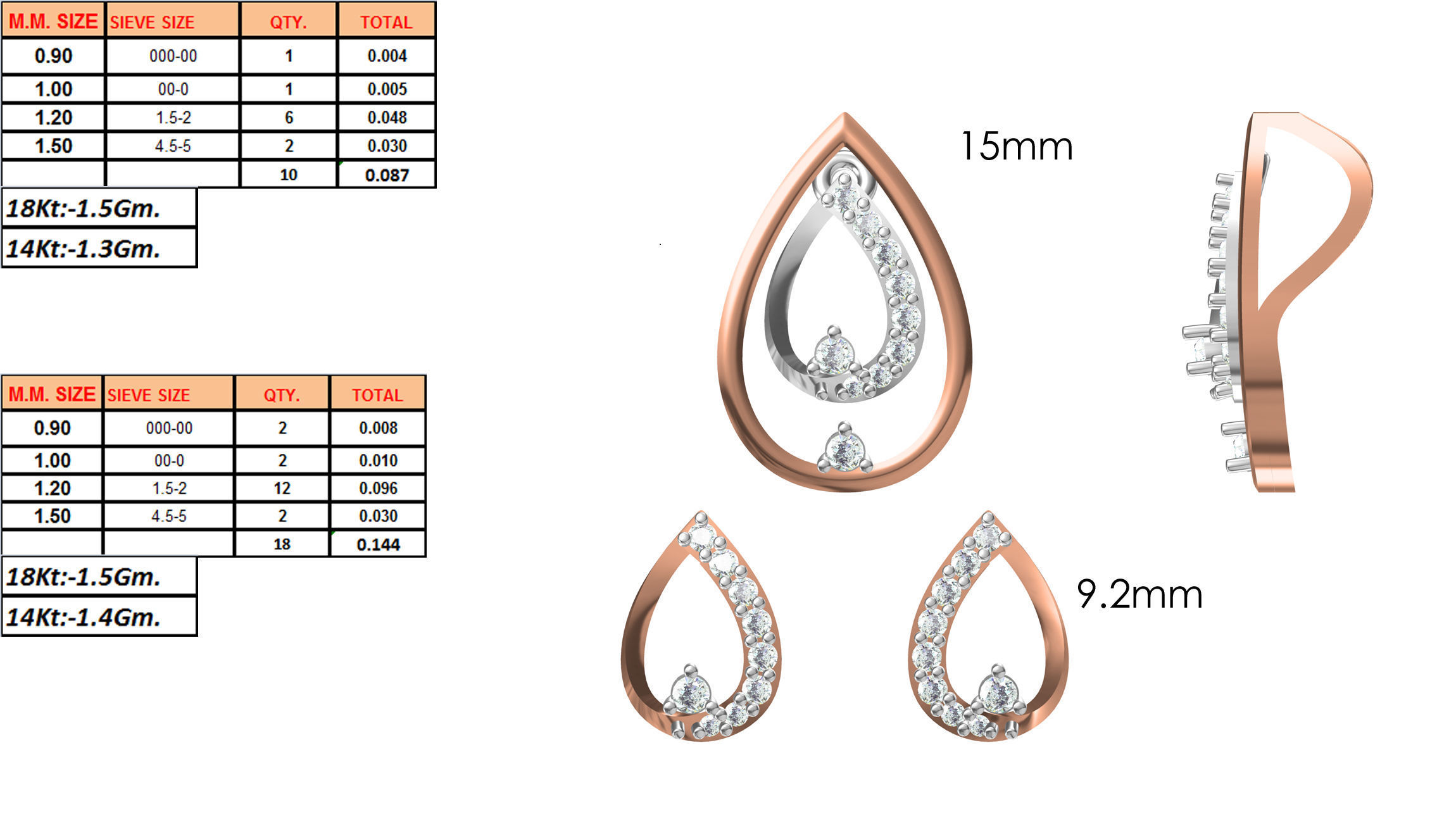 Women Pendant Earrings Set STL JCD Details 3D print model_1