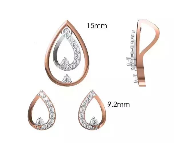 Women Pendant Earrings Set STL JCD Details