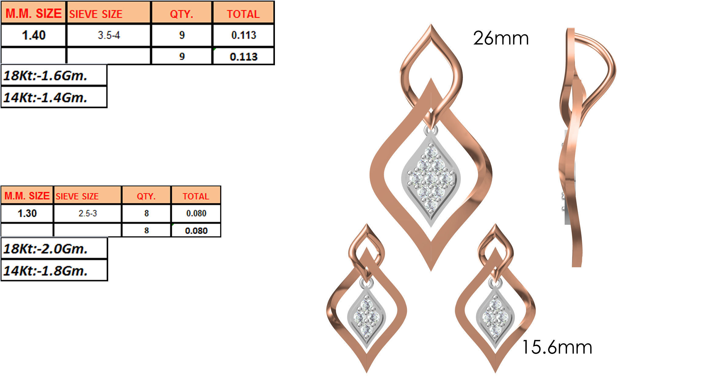 Women Pendant Earrings Set STL JCD Details 3D print model_1