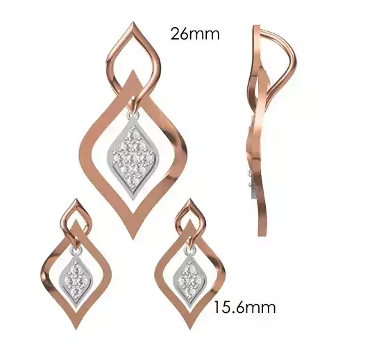 Women Pendant Earrings Set STL JCD Details