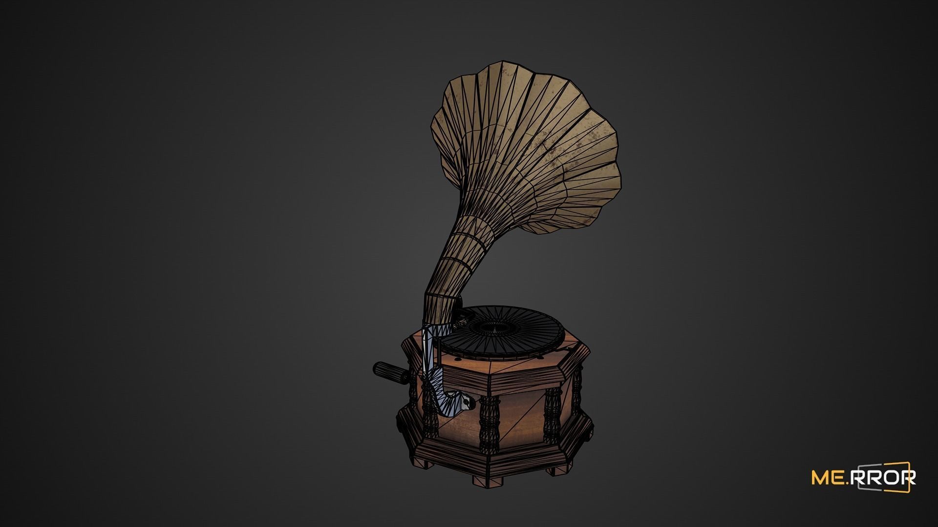 Game Ready Phonograph Low-poly 3D model_7