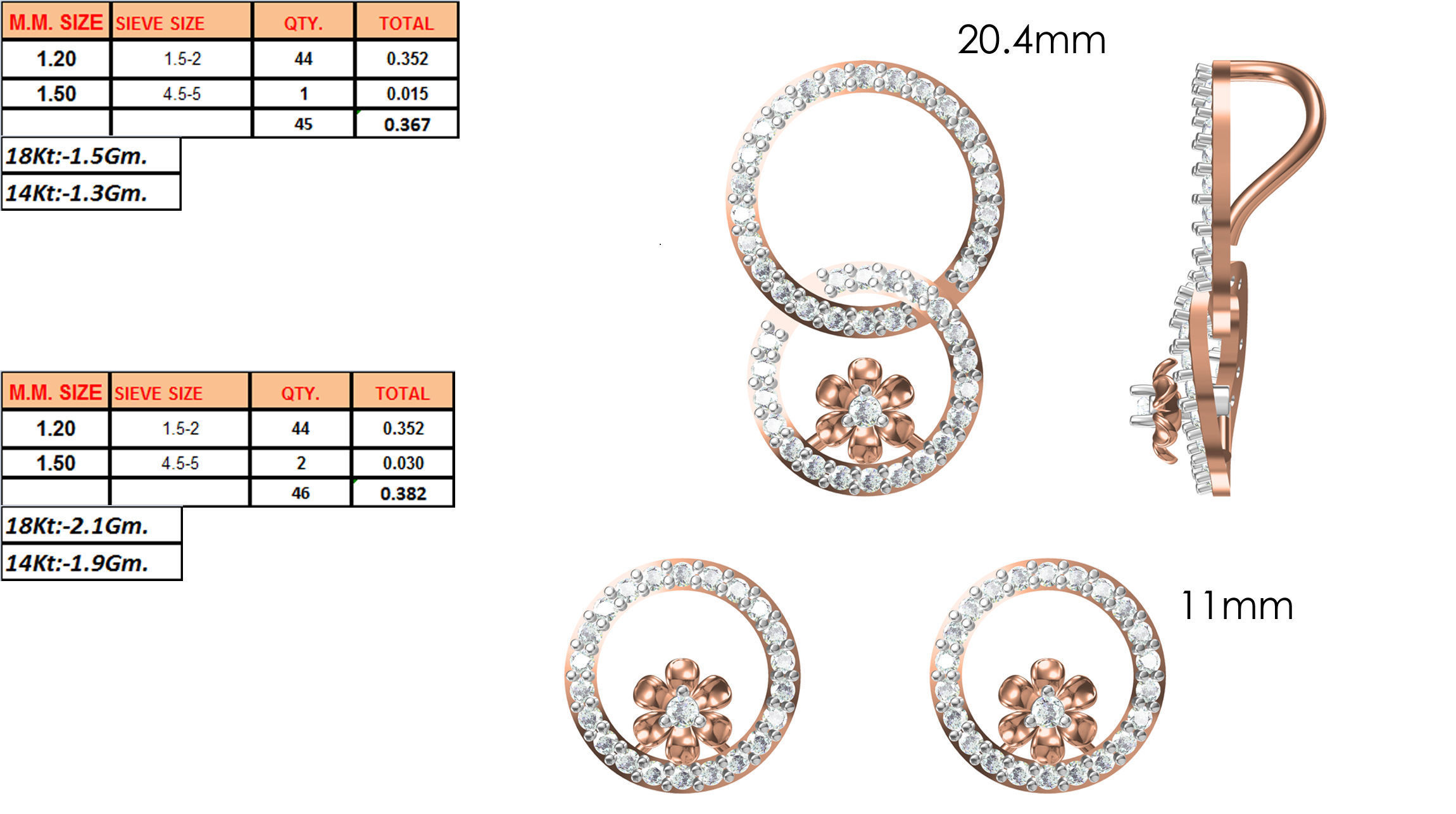 Women Pendant Earrings Set STL JCD Details 3D print model_1