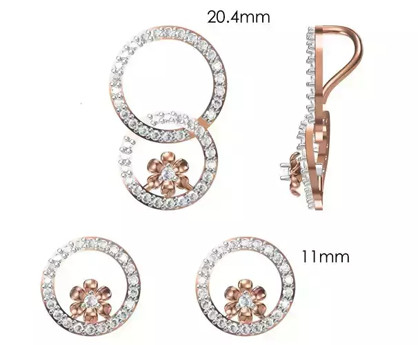 Women Pendant Earrings Set STL JCD Details