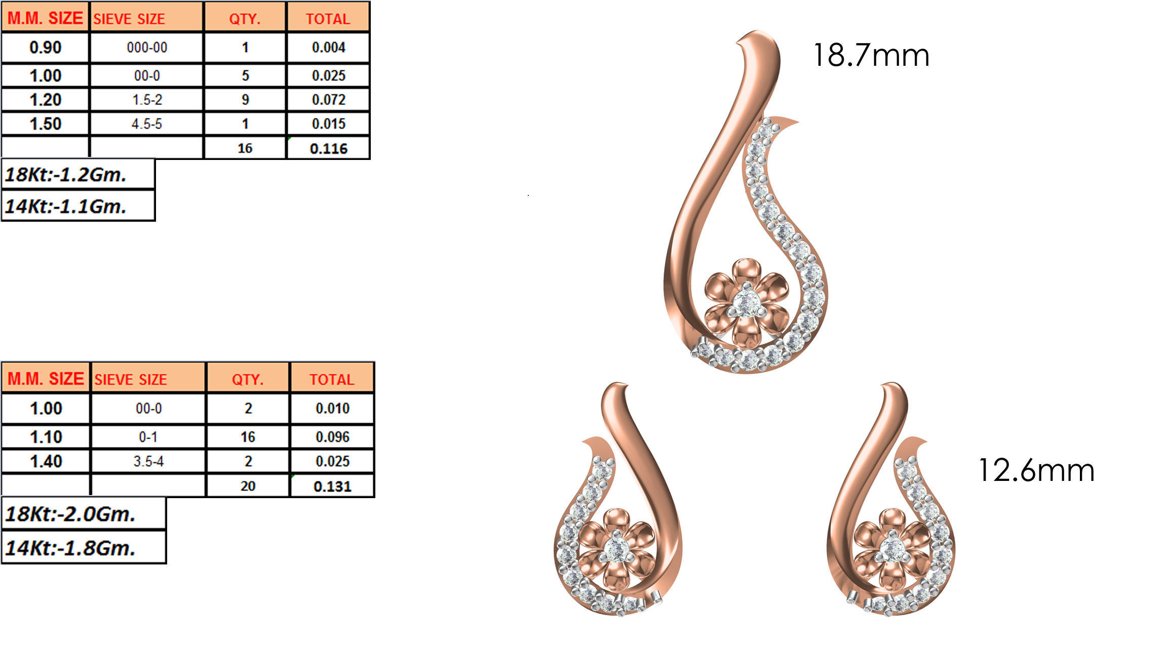 Women Pendant Earrings Set STL JCD Details 3D print model_1