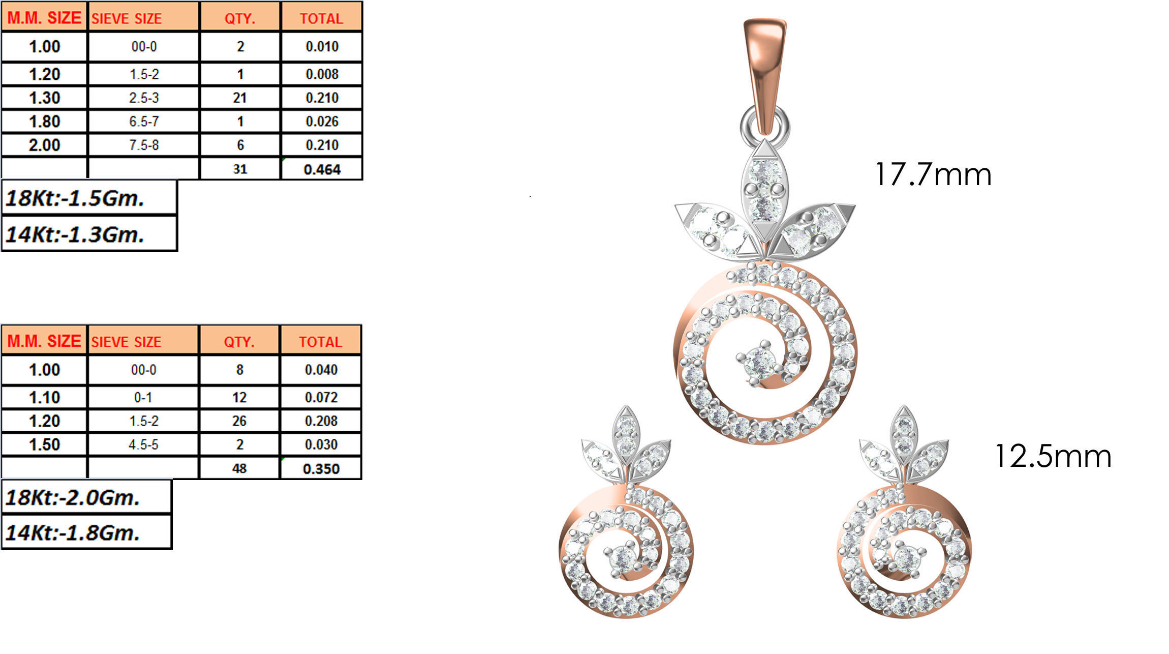 Women Pendant Earrings Set STL JCD Details 3D print model_1