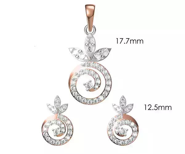 Women Pendant Earrings Set STL JCD Details