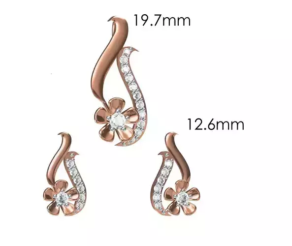 Women Pendant Earrings Set STL JCD Details