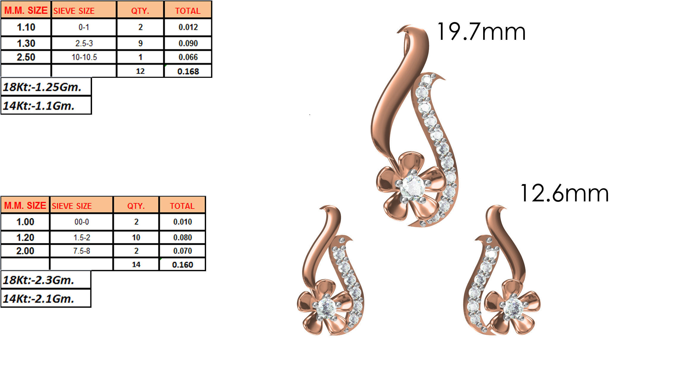 Women Pendant Earrings Set STL JCD Details 3D print model_1