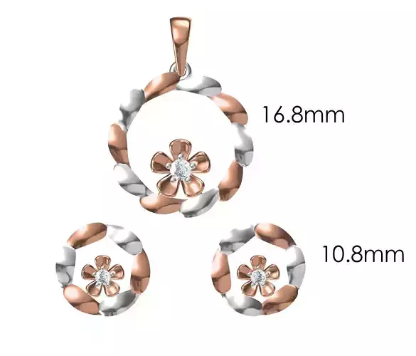 Women Pendant Earrings Set STL JCD Details