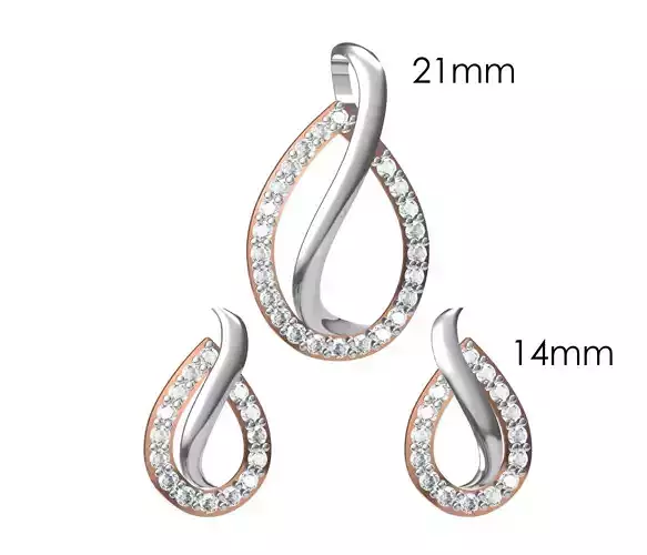 Women Pendant Earrings Set STL JCD Details