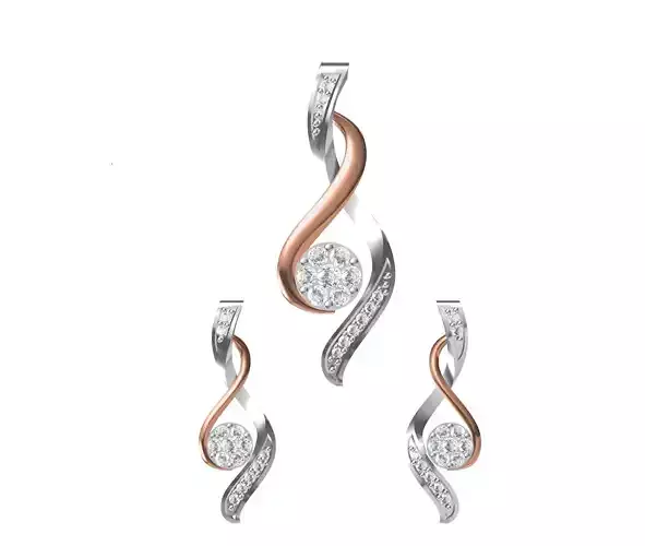 Women Pendant Earrings Set STL JCD Details