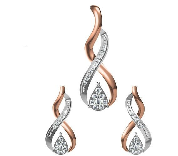 Women Pendant Earrings Set STL JCD Details 3D print model