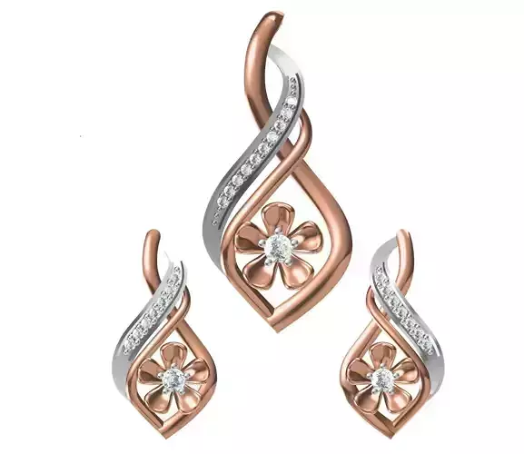 Women Pendant Earrings Set STL JCD Details
