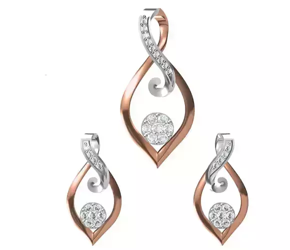 Women Pendant Earrings Set STL JCD Details
