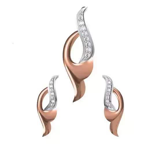 Women Pendant Earrings Set STL JCD Details