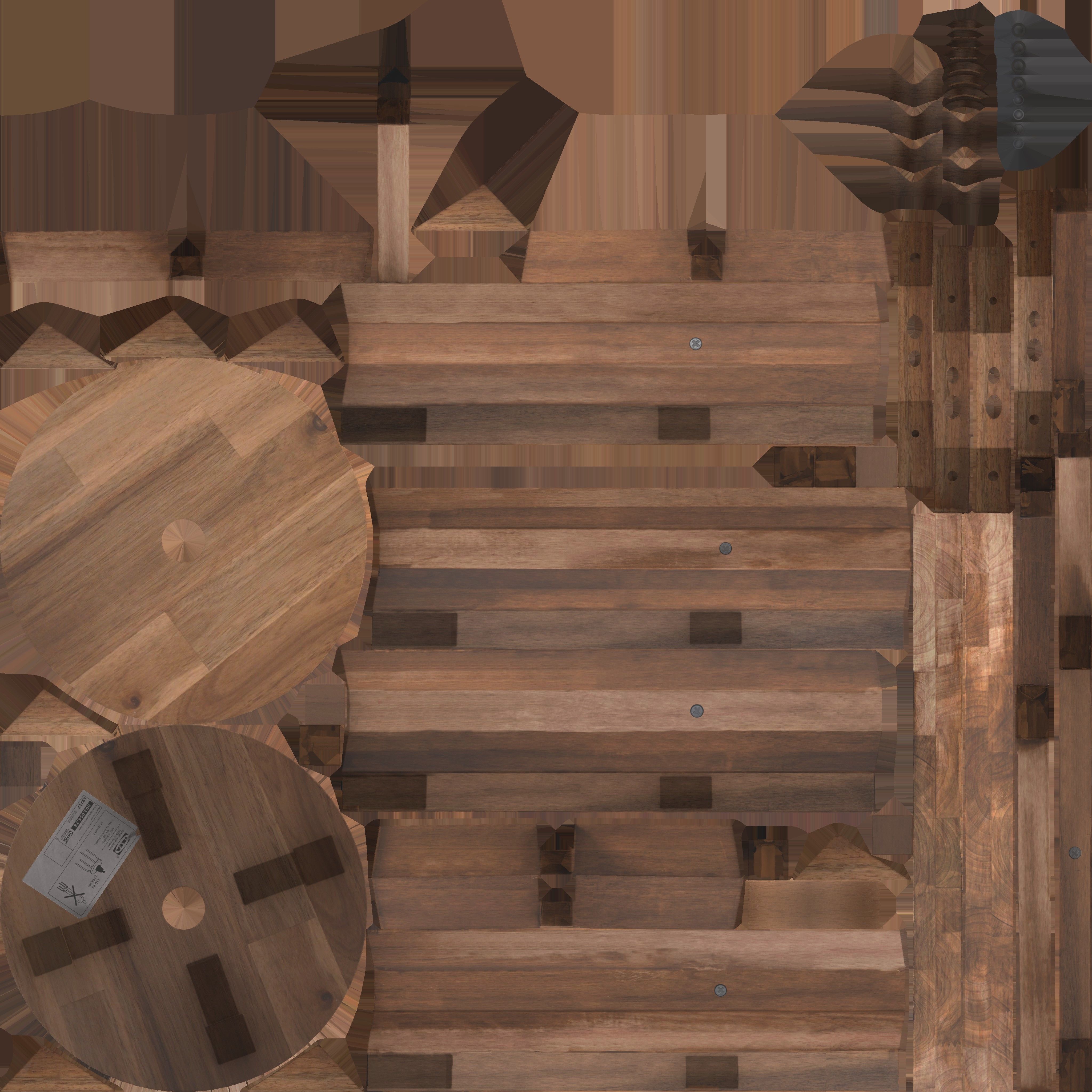 Game Ready Mini Stool Low-poly 3D model_16