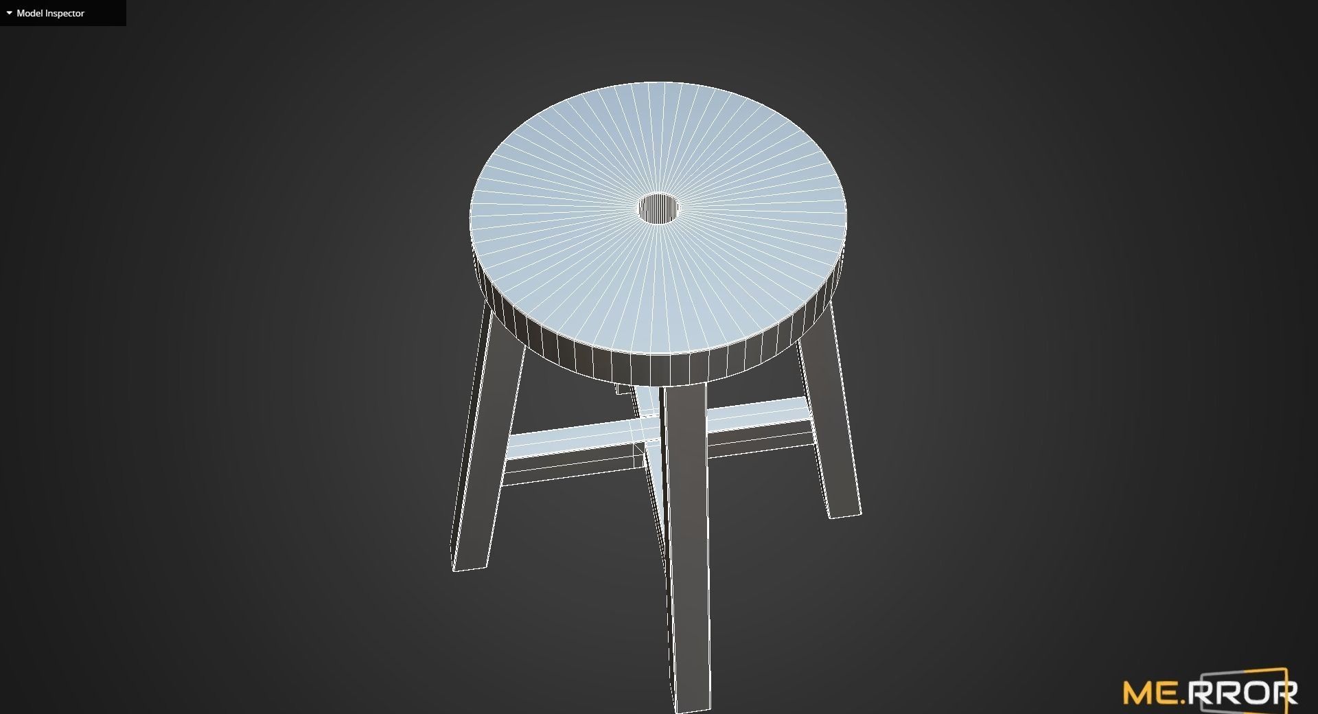 Game Ready Mini Stool Low-poly 3D model_10