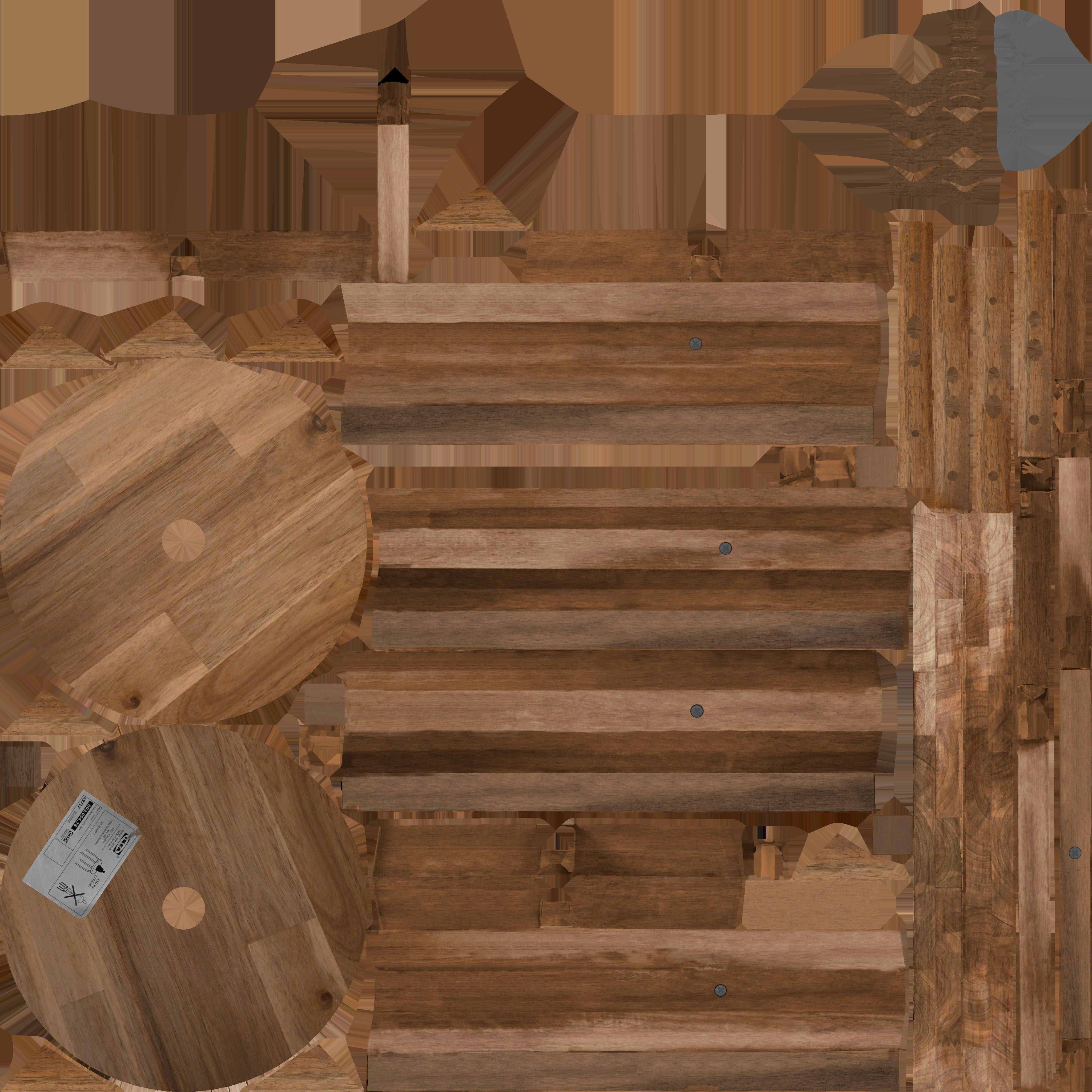 Game Ready Mini Stool Low-poly 3D model_19