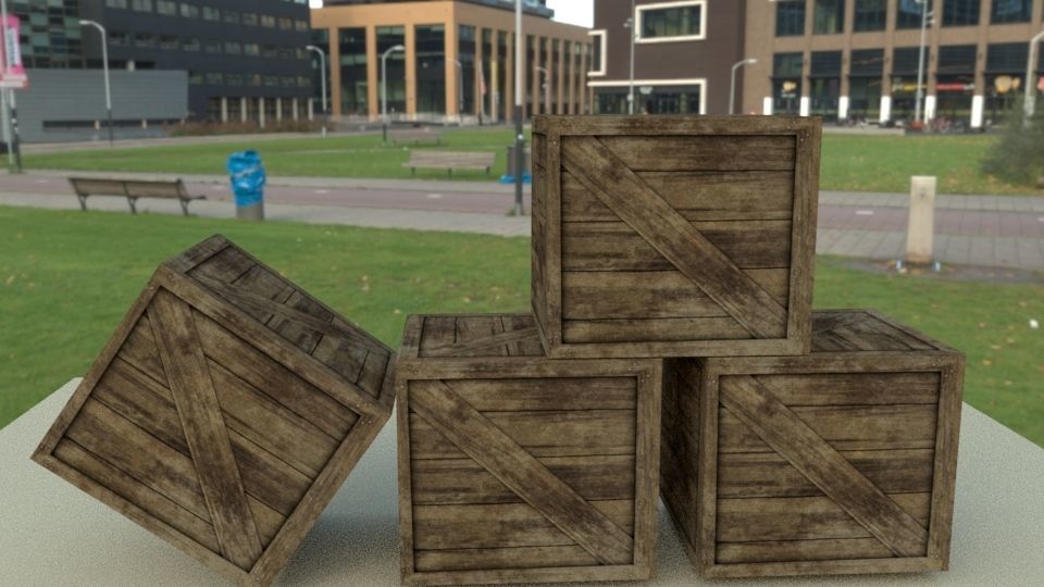 LOW POLY WOODEN BOX Free low-poly 3D model_2