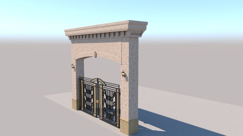 Main Gate 3D Model Low-poly 3D model_1