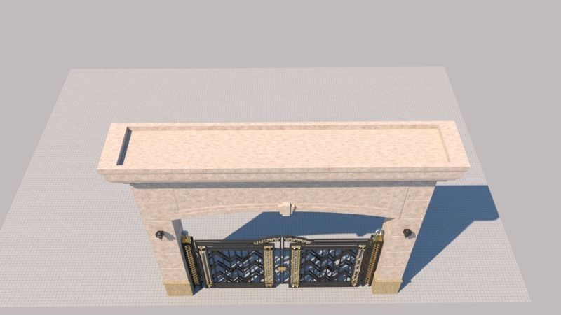 Main Gate 3D Model Low-poly 3D model_2