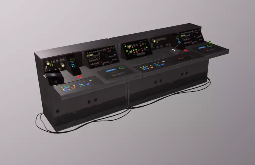 Keycard Console Low-poly 3D model_0