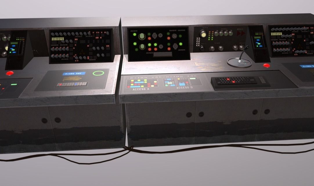 Keycard Console Low-poly 3D model_2