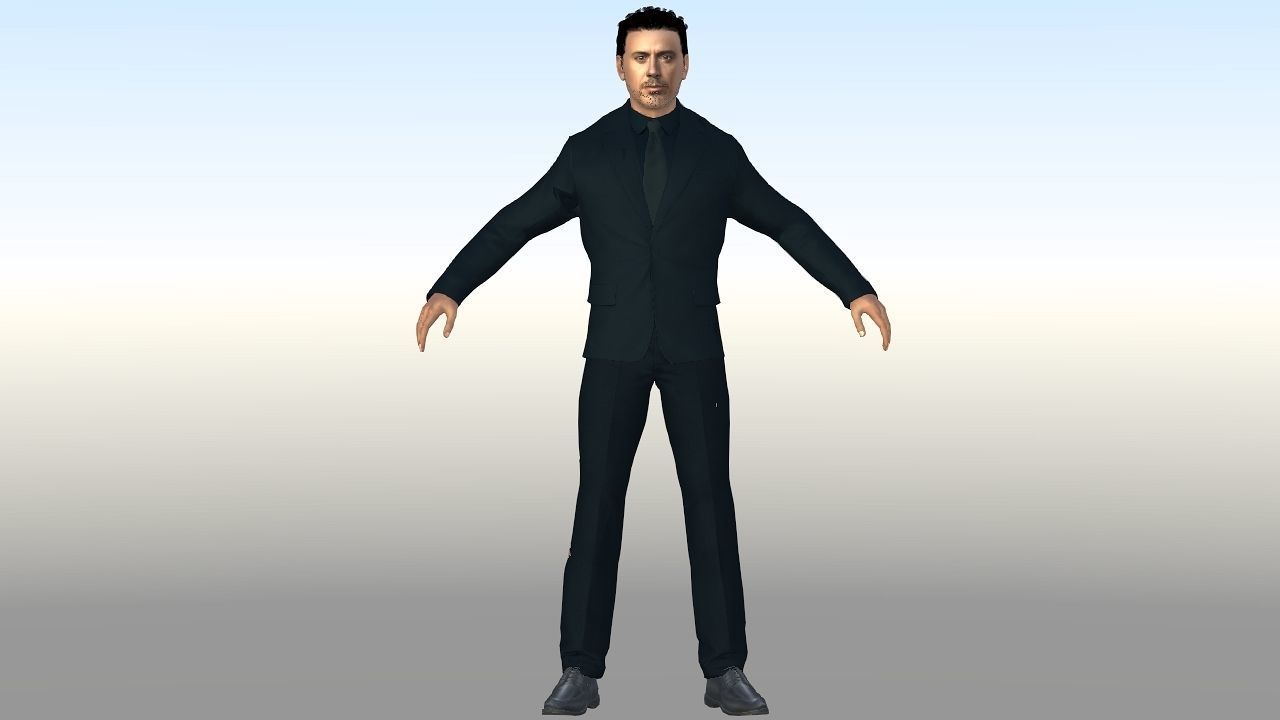 Robert Downey Jr Low-poly 3D model_1