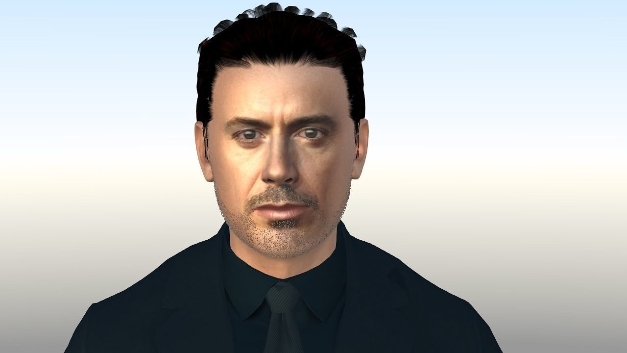 Robert Downey Jr Low-poly 3D model_5