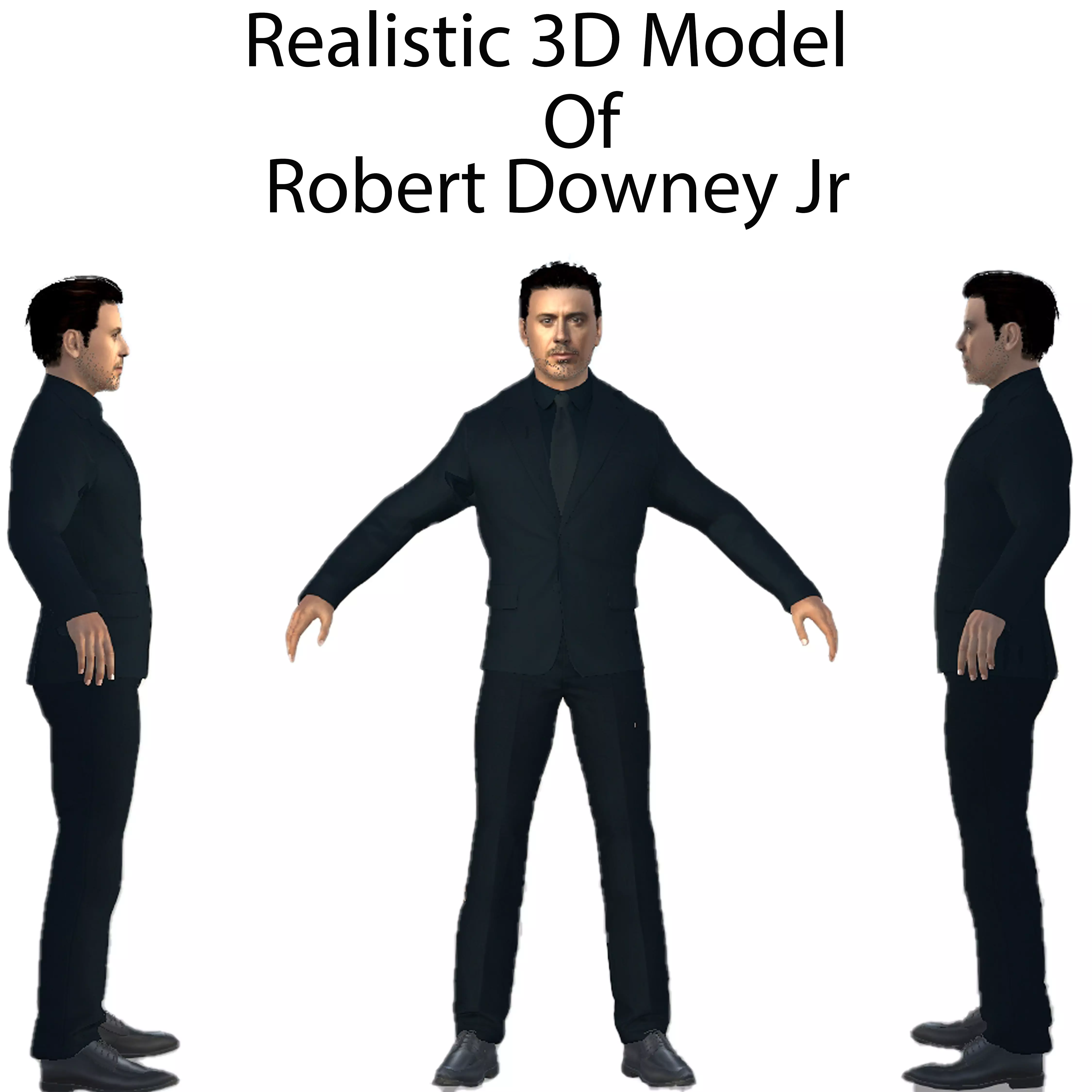 Robert Downey Jr Low-poly 3D model_0