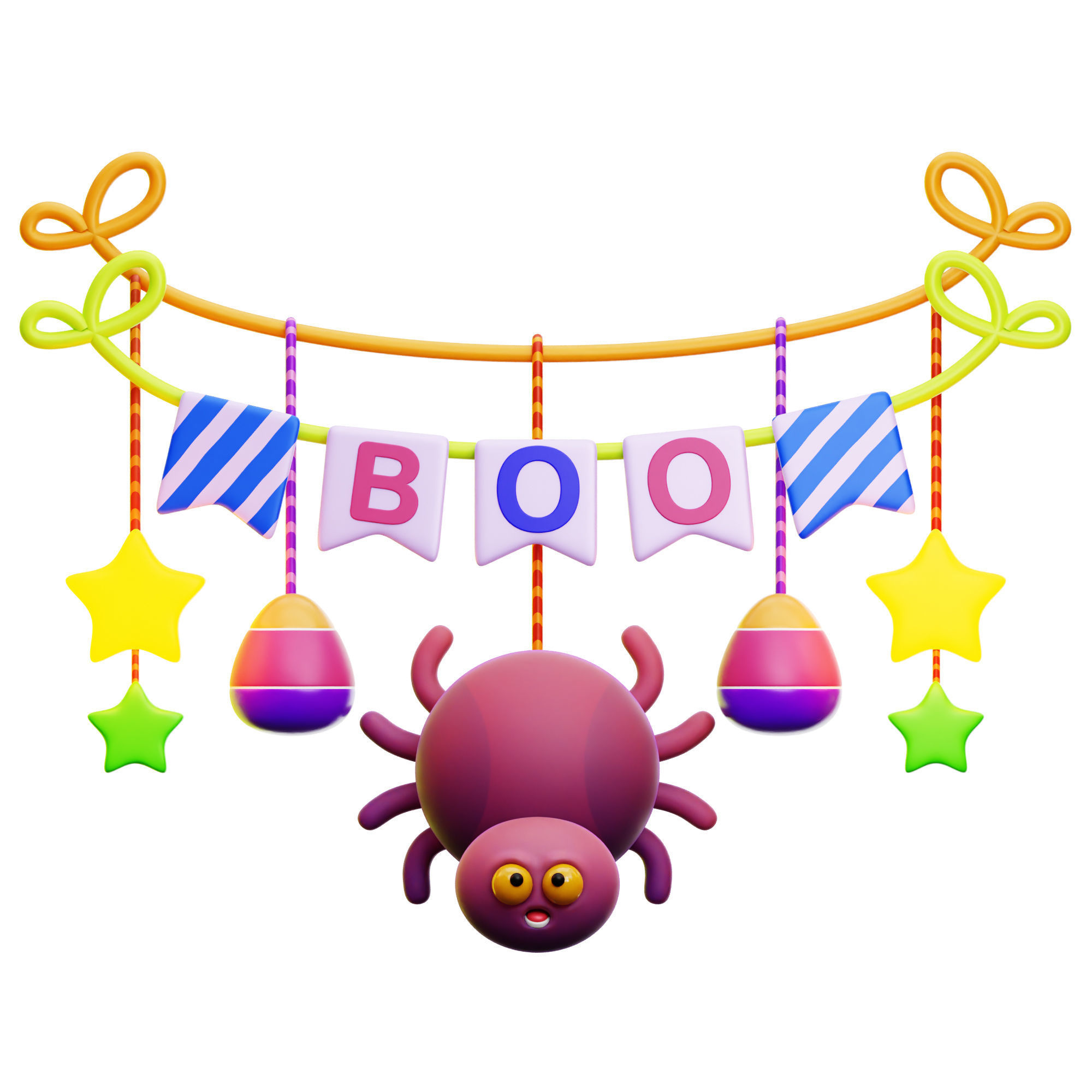 Halloween Scary Boo Icon Pack 3D Model Low-poly 3D model_35