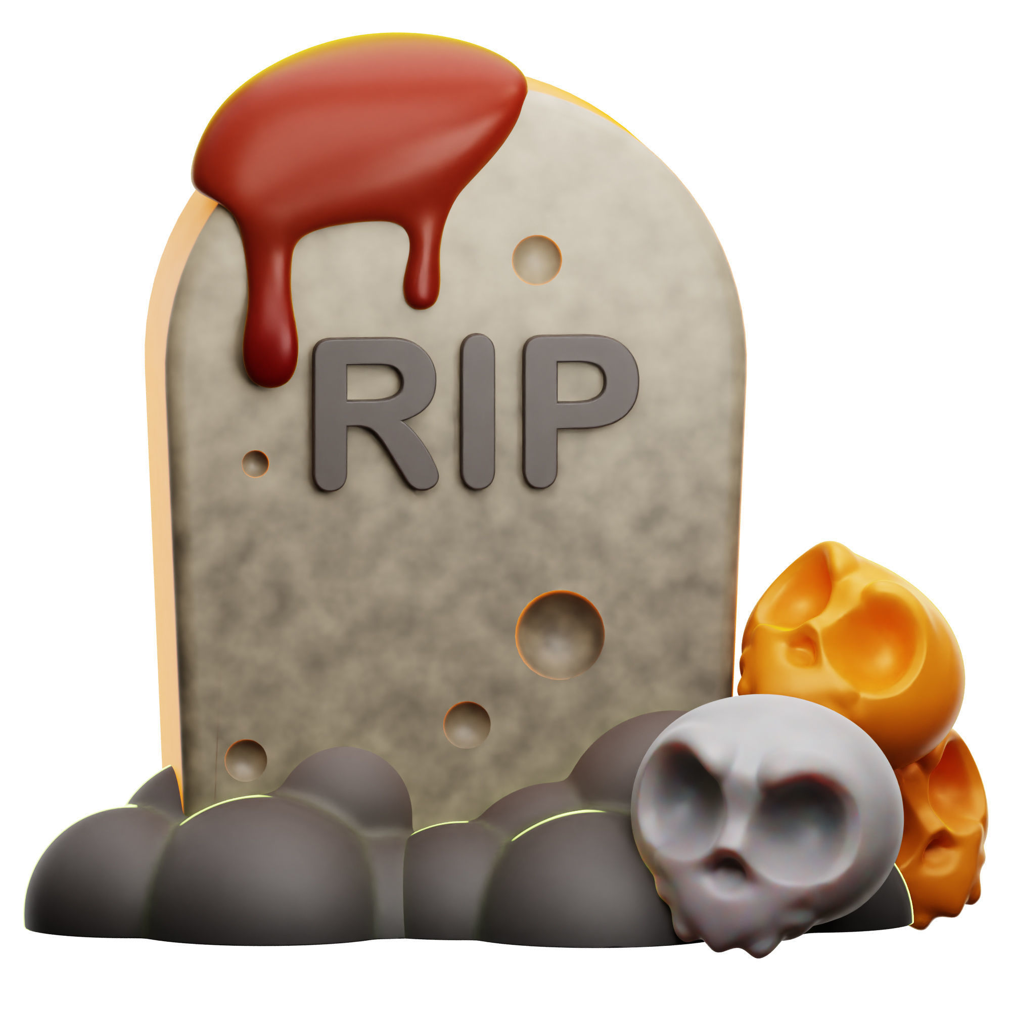 Halloween Scary Boo Icon Pack 3D Model Low-poly 3D model_12