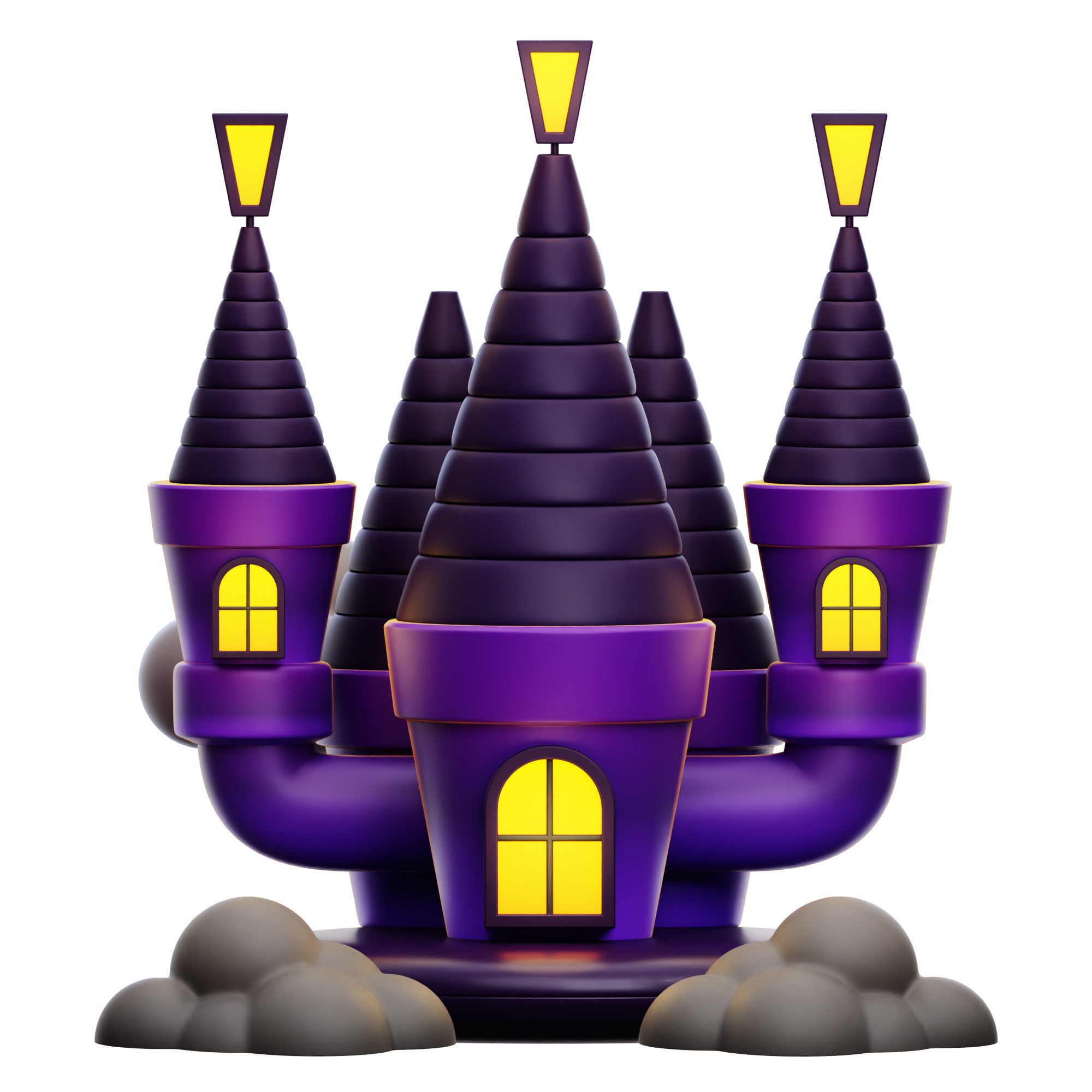 Halloween Scary Boo Icon Pack 3D Model Low-poly 3D model_4