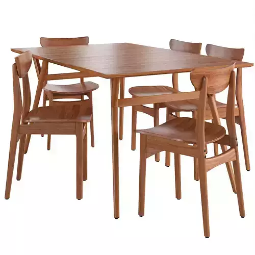 Mid-Century Expandable Dining Table Chair