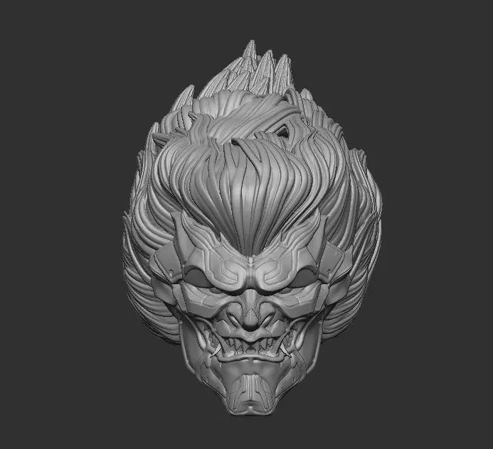 Samurai Red Hood - Head for Action Figures 3D print model 3D print model