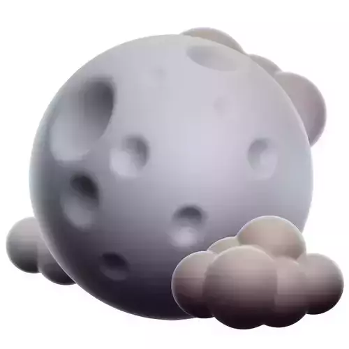 Full Moon 3D Icon Low-poly 3D model