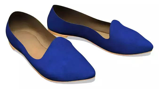 Pointed Flat Pumps Low-poly 3D model