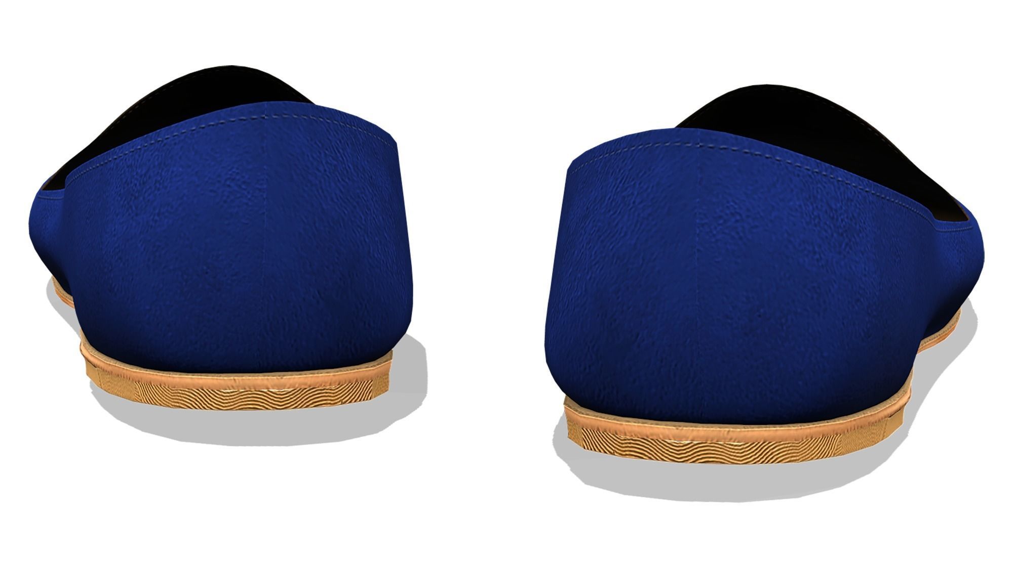 Pointed Flat Pumps Low-poly 3D model_9