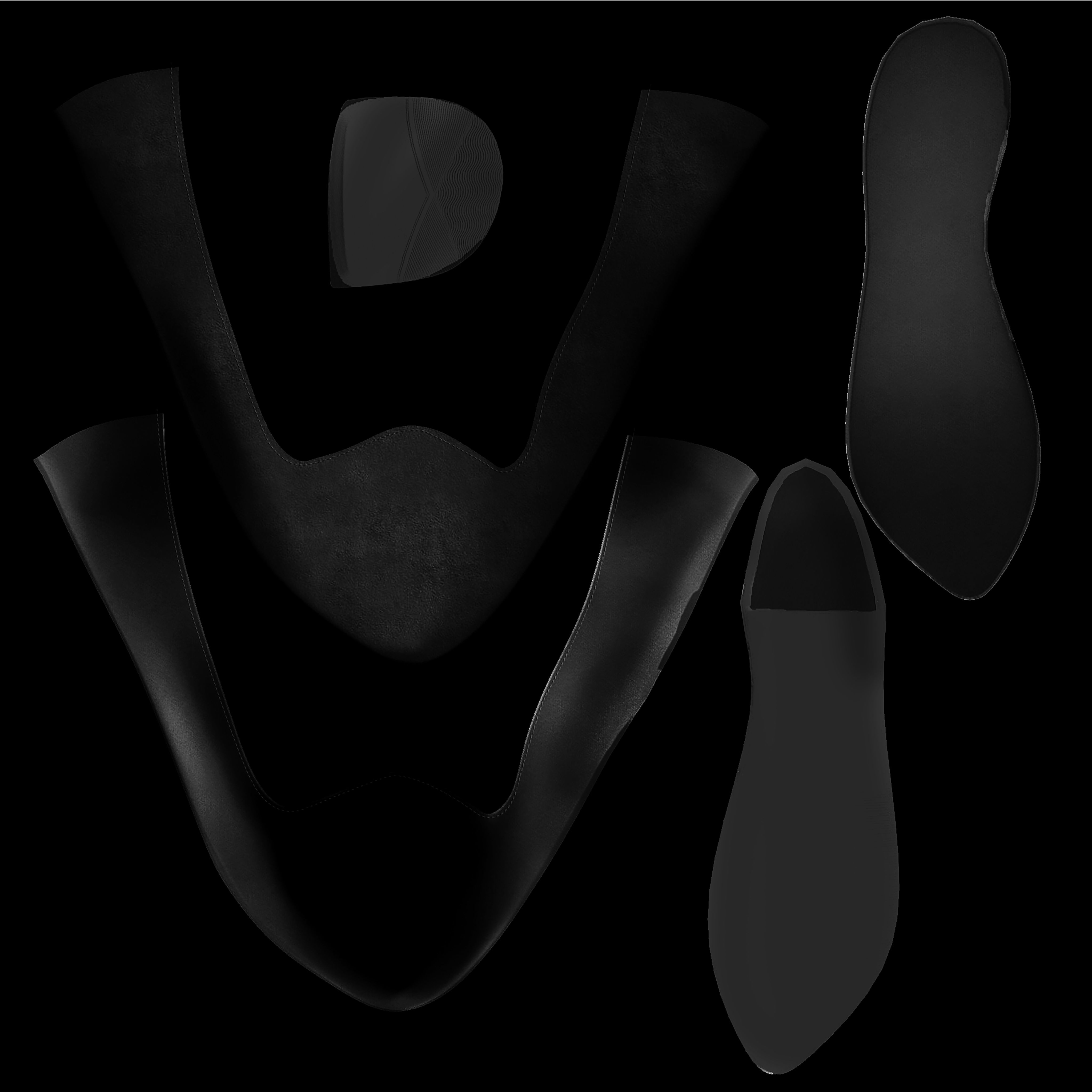 Pointed Flat Pumps Low-poly 3D model_20