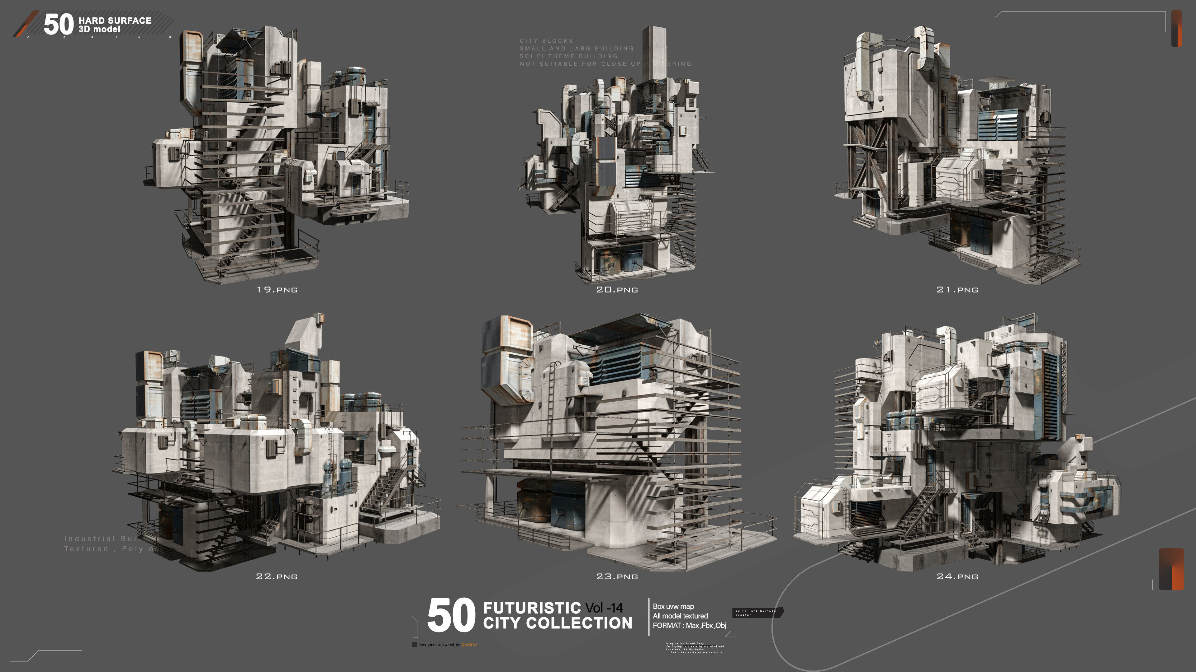 50 FUTURSITIC INDUSTRIAL BUILDING VOL 14 Bonus 3D model_4