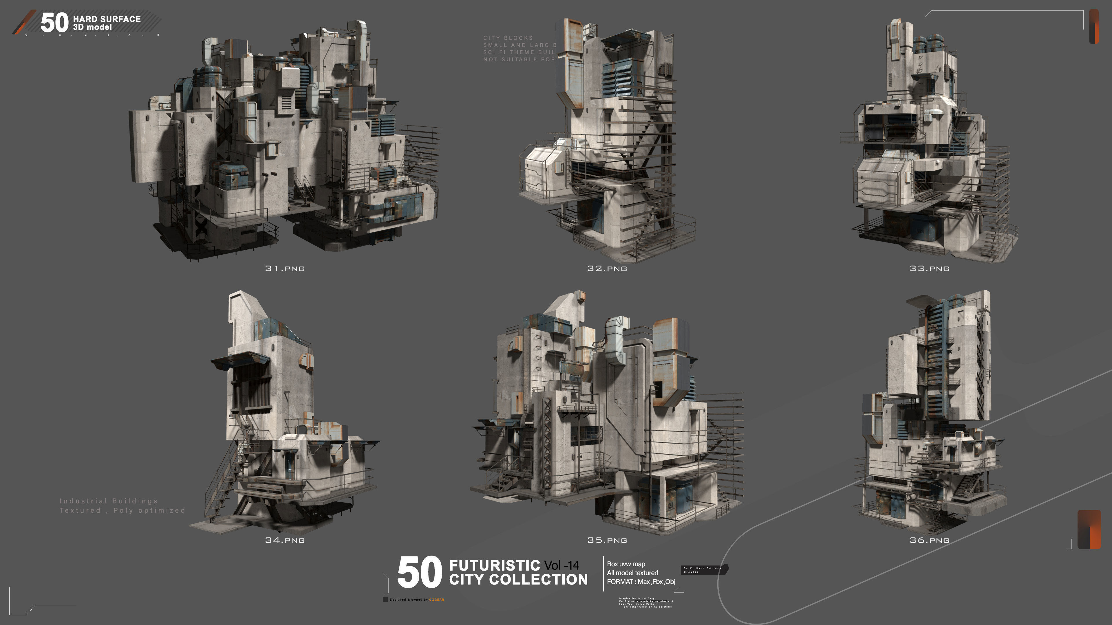 50 FUTURSITIC INDUSTRIAL BUILDING VOL 14 Bonus 3D model_6