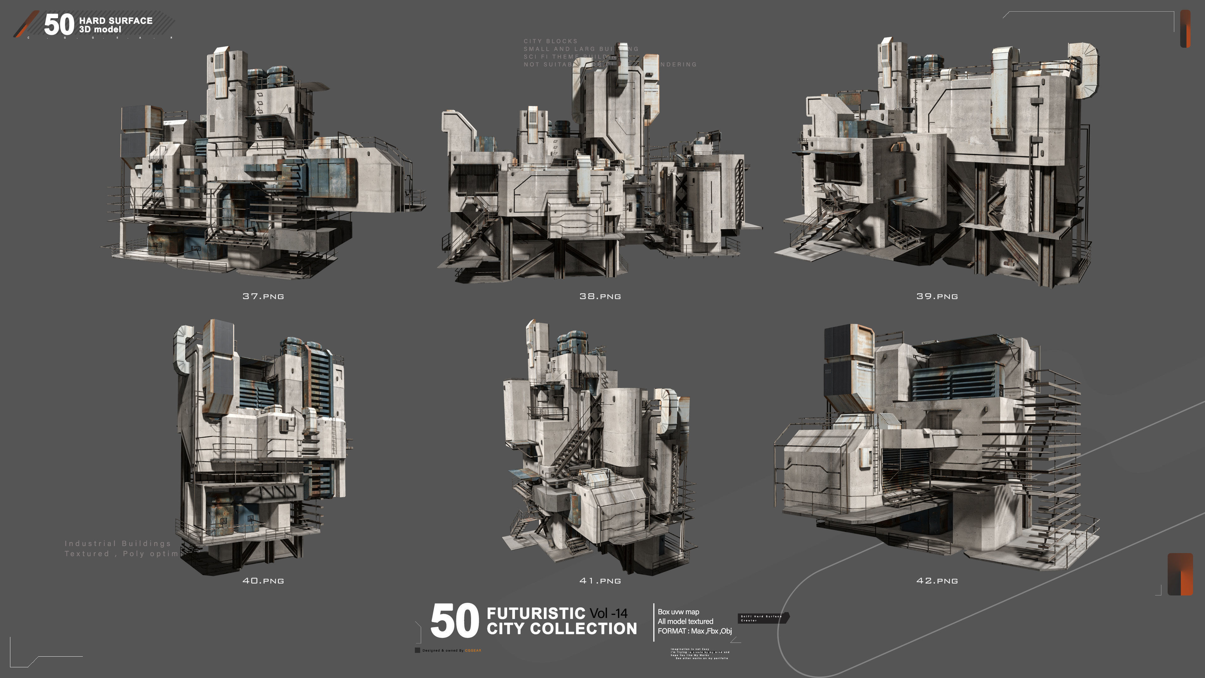 50 FUTURSITIC INDUSTRIAL BUILDING VOL 14 Bonus 3D model_7