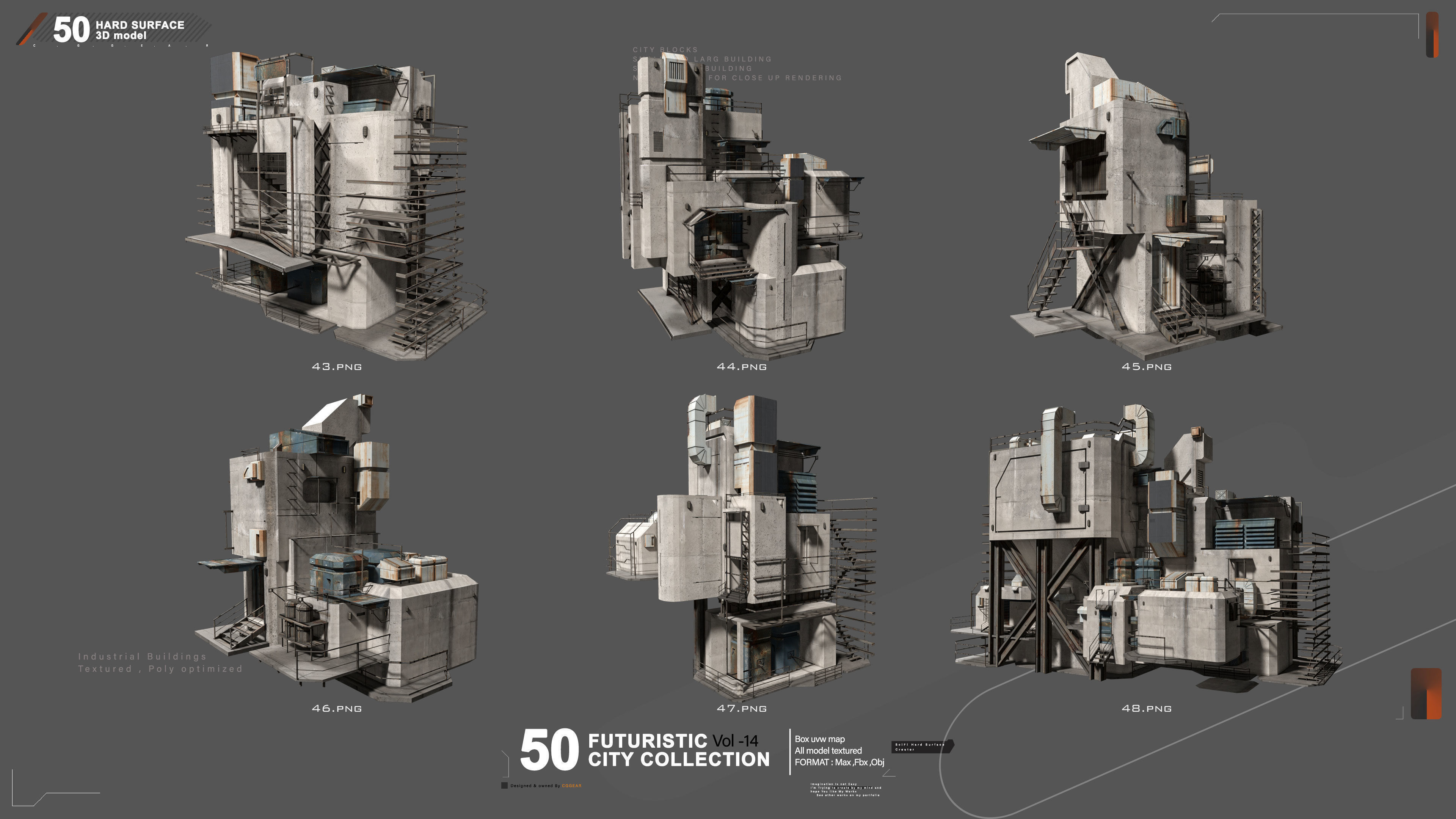 50 FUTURSITIC INDUSTRIAL BUILDING VOL 14 Bonus 3D model_8