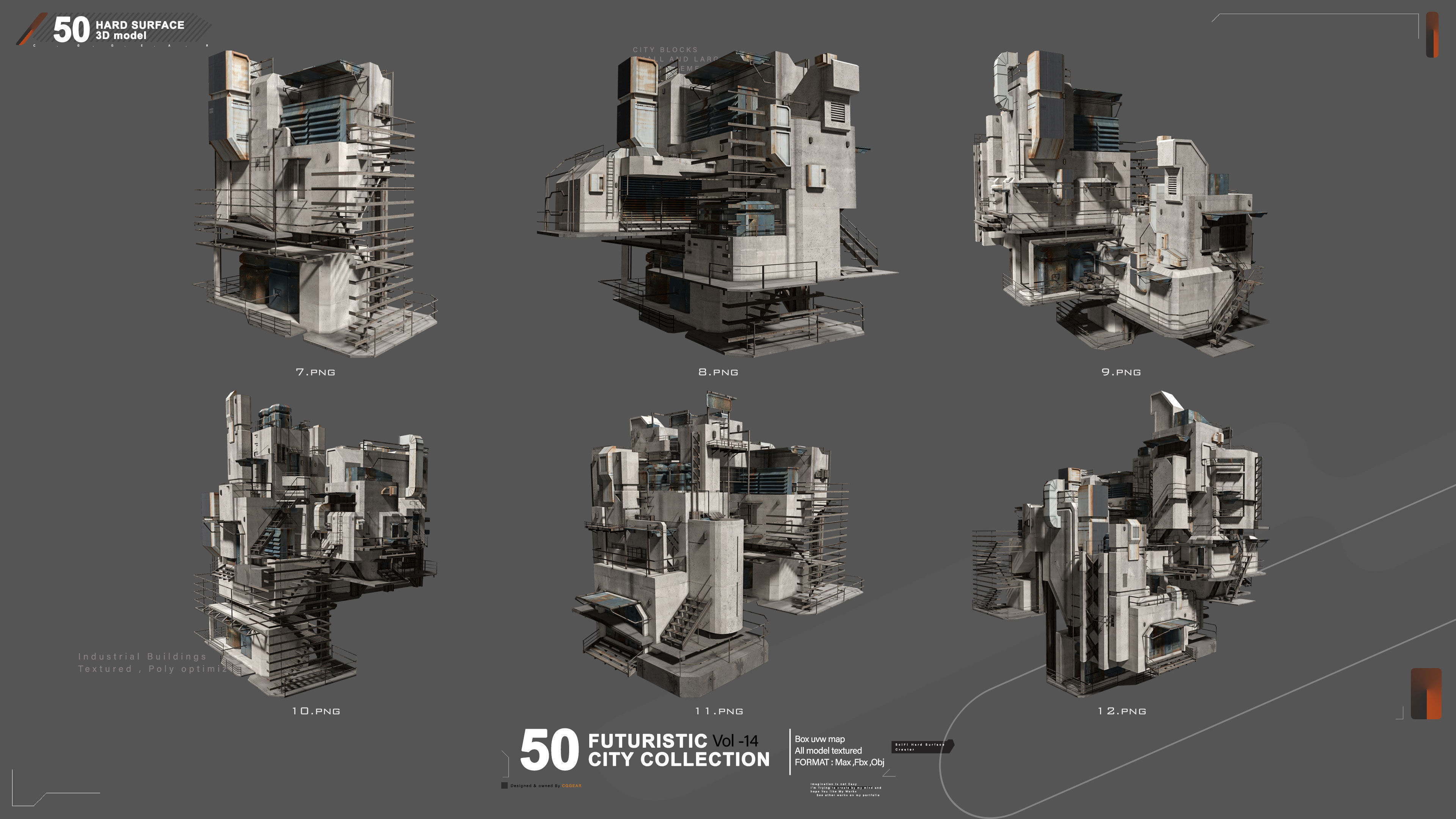 50 FUTURSITIC INDUSTRIAL BUILDING VOL 14 Bonus 3D model_2